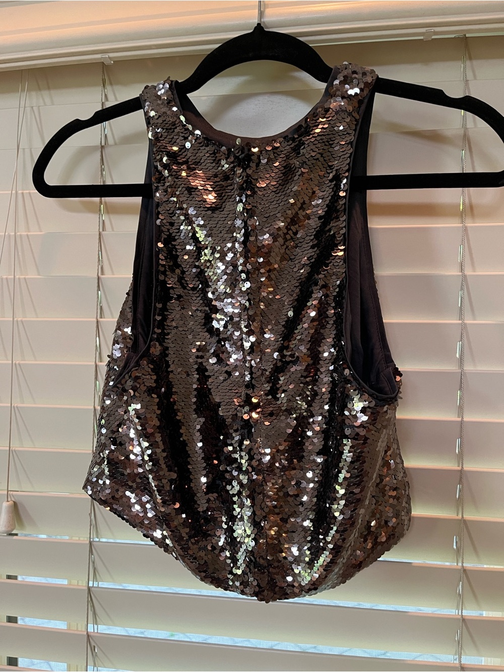 H&M Black Sequin Halter Top